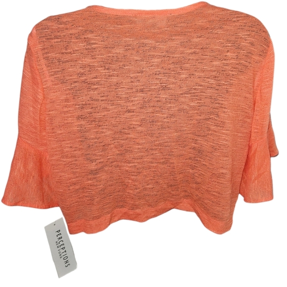 NWT Perceptions New York Mini Short Ruffle Sleeve Cardigan Sweater - Picture 2 of 3